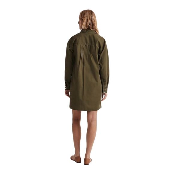 Madewell Utility Button Front Shirtdress | Loden Green | Fall Layering S NWT - Picture 4 of 15